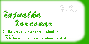 hajnalka korcsmar business card