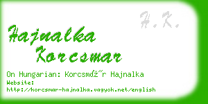 hajnalka korcsmar business card